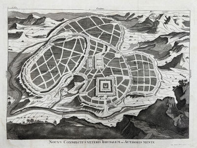 Кальме Антуан Огюстен (1672–1757) - Воображаемый план древнего Иерусалима. XVIII в. . Бумага 