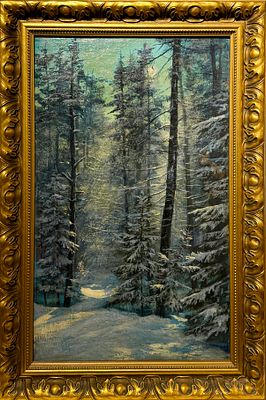 (М) Эвенбах Евгения Константиновна (1889-1981). - Зимний лес. Середина ХХ в. . Холст, масло. 
56 х 