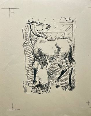 (П) Пахомов Алексей Федорович (1900—1973) - "А я ухаживал за резвым". Иллюстрация к книге И. 