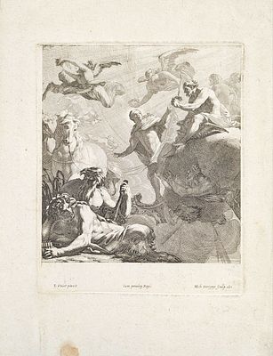 (П) Дориньи Микаэль (1616-1665) - гравер, Симон Вуэ (1590-1649) - художник - Юпитер и Фаэтон. 1651 г.