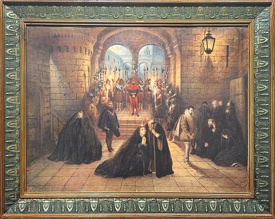 (М) Соколов Петр Петрович (1821-1899) - Мария Стюарт по дороге на казнь. 1861 г. Бумага на