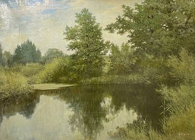 (П) [Приписывается] Рерберг Фёдор Иванович (1865 - 1938) - Пейзаж. 1902 г. . Холст, масло. 
78 х 