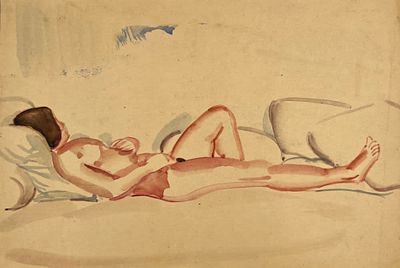 (П) Радлова Эльза Яковлевна (урожденная Зандер) (1887-1924) - "На пляже", "Обнаженная". 1910-е гг. . 