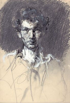 (М) Рудаков Михаил Захарьевич (1914 - 1985) - Автопортрет 1950-е гг. . Тушь, карандаш, белила. 
27 