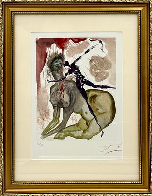 (П) Дали Сальвадор (1904-1989) - Минотавр (Minotaur). Иллюстрация к &laquo;Божественной комедии&raquo; Данте. 