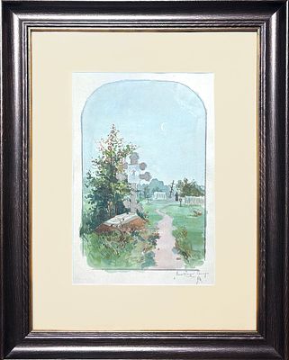 (М) Горбатов Константин Иванович (1876-1945) - Кладбище. Самара. 1894 г. Бумага, графитный 