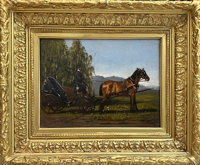 (М) * Бунин Наркиз Николаевич (1856 - 1912) - Кучер на дрожках. 1883 г.
. Холст, масло. 
34,6 х 47 