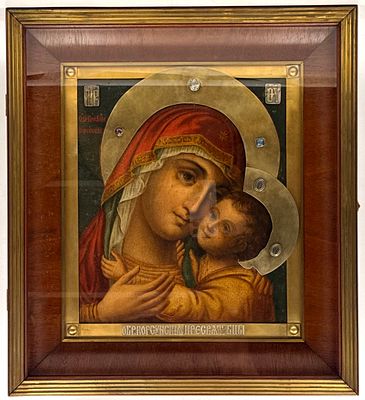 (П) Илларион Яковлевич Грановский - мастер - "Богоматерь Корсунская" в киоте. Кон. XIX - нач. XX вв. 