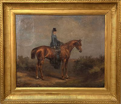 (П) [Приписывается] Сверчков Николай Егорович (1817-1898) - Маркиза на лошади. . Холст, масло. 
76 