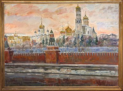 (М) Вейдеманис Эгиль Карлович (1924-2004) - Кремль-Соборы. 1998-1999 гг. . Холст, масло. 
118 х 87 