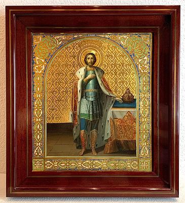 (М) [ТОП-ЛОТ] Икона Святой Благоверный князь Александр Невский. Последняя треть XIX в. 