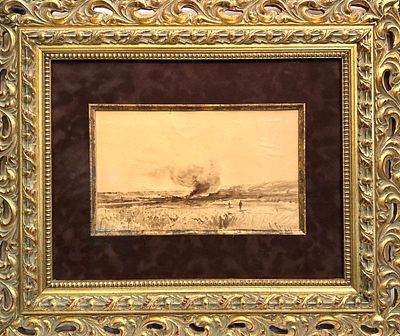 (М) Боголюбов Алексей Петрович (1892 - 1896) - Пожар в Степи. 1870-е - начало 1890-х гг. . Бумага 