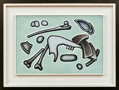 (М) Краснопевцев Дмитрий Михайлович (1925-1995) - Кости, камни, раковины, черепки. 1966 г. . Оргалит 