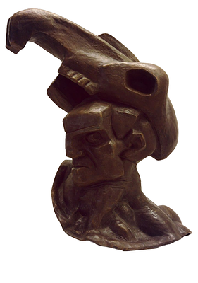 (М) Неизвестный Эрнст Иосифович (1925-2016) - Голова великого кентавра. Авторский экземпляр. . Бронз 