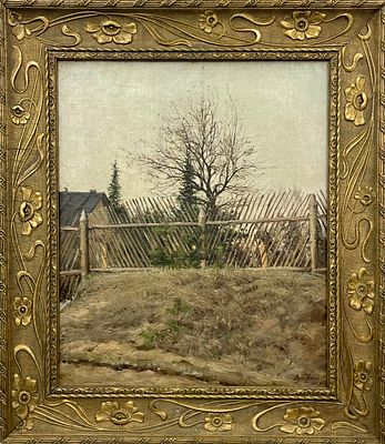 (П) Дубовской Николай Никанорович (1859-1918) - Деревенский пейзаж. Холст, масло 
43 х 36 см 