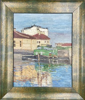 (П) Гохштейн Меер Михайлович (1871-1942) - На фонтанке (Петроград), 1920-е годы. Холст, масло 
28 