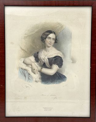 (П) Крихубер Йозеф (Kriehuber Josef; 1800-1876) - Портрет Марии фон Марра-Фольмер, 1846 г. Раскраш 