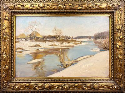 (П) Аладжалов Мануил (Манук) Христофорович (1862-1934) - Весна. 1890 г. . Картон, масло 36 х 54 см 