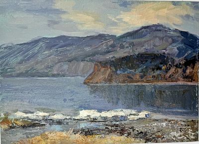 (П) Худенёв Николай Семенович (1930 г.р.) - Слизнево. . Картон, масло. 25 х 35 см