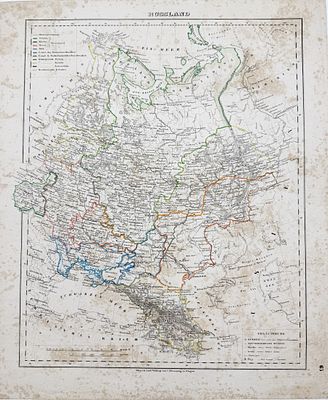 (П) Генеральная карта Европейской части России. / карт. Карл Зор (Karl Sohr). Типография К. 