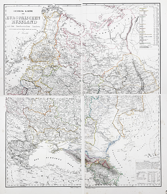 (П) Генеральная карта Европейской России и Кавказских земель. [General Karte vom Europ&auml;ischen 