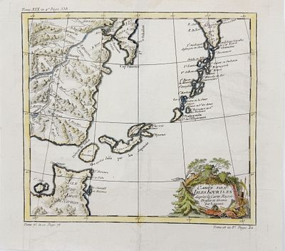(П) Карта Курильских островов / карт. Ж-Н. Беллен. [Carte des Isles Kouriles. Par le S. Bellin. 