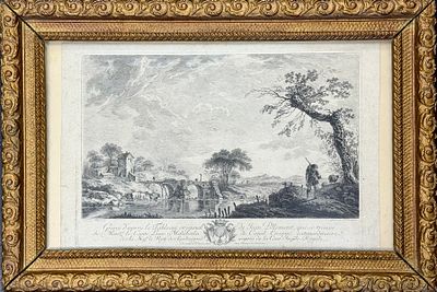 (П) Ландерер Фердинанд (1743-1795) - гравер; Жана Бастист Пильман (1728-1808) - художник; - Пейзаж 