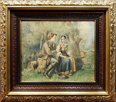 (М) Стрелковский Алексей Иванович (1819-1904) - За уроками грамоты. Иллюстрация к повести А.С. 