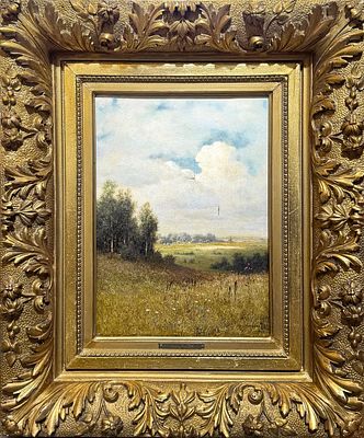 (М) Кондратенко Гавриил Павлович (1854-1924) - Летний пейзаж. 1878 г. Холст, масло. 31 х 22,7 см. ЭК 