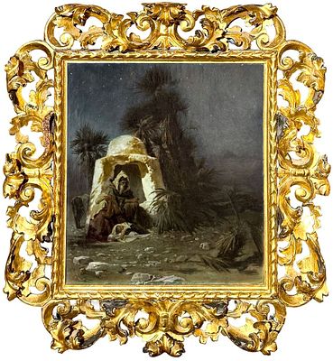 (М) Якоби Валерий Иванович (1834-1902) - Бегство в Египет. 1891 г. Холст, масло. 41,3 х 37,3 см. ЭКС 