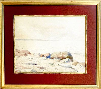 (М) *Крыжицкий Константин Яковлевич (1858-1911) - Берег моря. 1895 г. Бумага, акварель. 35 х 44 см. 