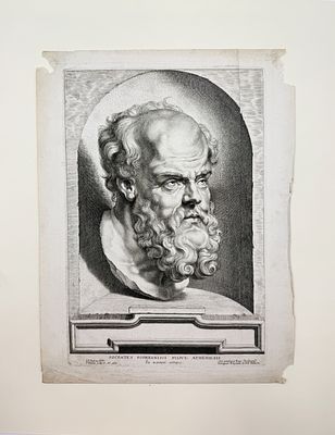 (П) [По рисунку Рубенса П.] Понтиус Паулюс (1603-1658) - Сократ. 1638 г. . Бумага, гравюра резцом 