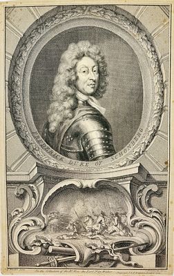 (П) Хоубракен Якоб (Jacobus Houbraken; 1698-1780) - Портрет Фридриха, герцога Шомберга. 1739 г. . Бу 