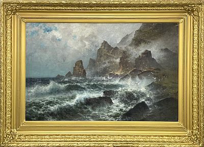 (П) Оболенский Николай Николаевич (1833–1898) - Шторм. 1897 г. . Холст, масло. 85 х 129 см. 