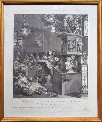 (М) Хогарт Уильям (1697-1764) - Доверие, предубеждения и фанатизм. 1798 г. Бумага, гравюра.
