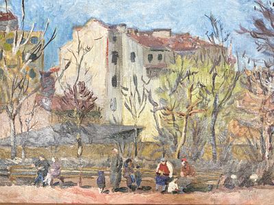 (П) Костров Николай Иванович (1901 - 1995) - Весна в саду. 1940 г. Холст, масло. 50 х 69 см. 
