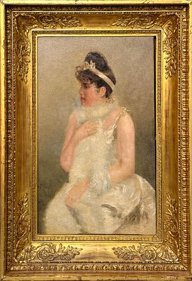 (П) Бобров Виктор Алексеевич (1842 — 1918) - Портрет дамы. 1894 г. Холст, масло. 69 х 41,2 