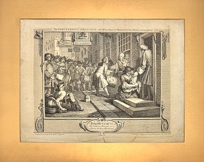 (М) Хогарт Уильям (1697-1764) - Подмастерье женится на дочери своего начальника. Из серии 