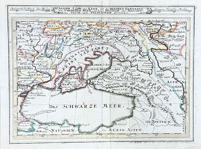 (П) Карта Азовского моря. 1710-е г. [Assoph, Azow oder Azak, mit der Kleinen Tartarey, dem 