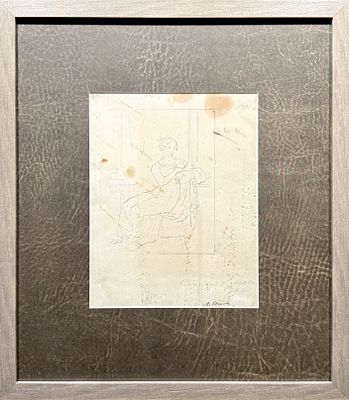 (М) Егоров Алексей Егорович (1776-1851) - Женский портрет. 1820 - 1830-е гг. . 29 х 21 см 
Бумага 