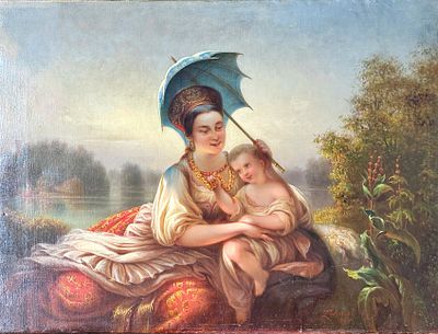 (М) Зеленский Арнольд (Андрей) Абрамович (1812 - не ранее 1886) - Кормилица с ребенком. 1865 г. Хо 