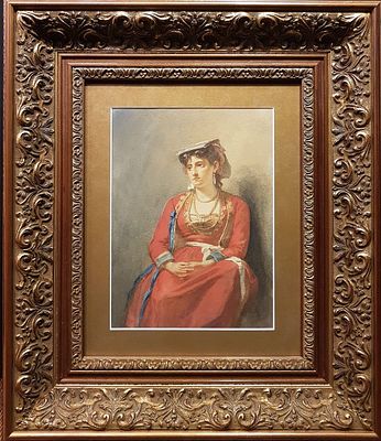 (М) Верещагин Василий Петрович (1835-1909) - Итальянка. Вторая пол. XIX в Бумага, акварель 31,3 х 