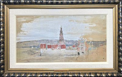 (М) Серов Валентин Александрович (1865-1911) - Вид на Новодевичий монастырь в Москве. 1880-е гг. 