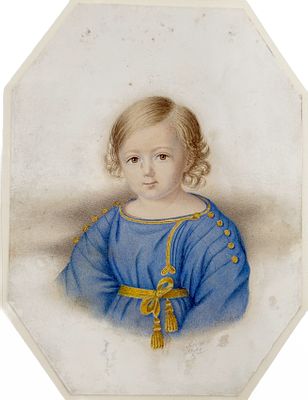 (М) Фидлер Карл Карлович (Христианович) (Fiedler Karl Christian; 1789-1851) - Портрет ребенка. 1844 г.