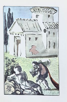 (П) [Книжная иллюстрация] Дали Сальвадор - Автобиография Бенвенуто Челлини. 1947 г. Литофсет. 21 х 