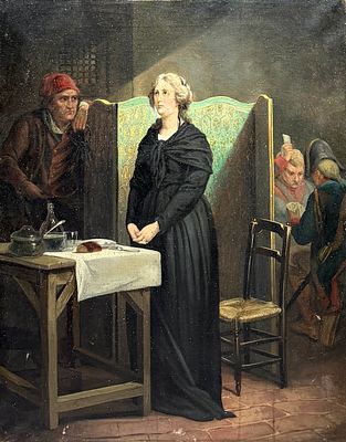 (М) Неизвестный художник - Королева Мария-Антуанетта в Консьержери. Конец XIX в. Холст, масло. 