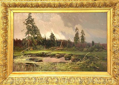 (П) Вучичевич-Сибирский Владимир Дмитриевич (1869–1919) - Пейзаж с болотом. Конец XIX - нач XX в. Х 