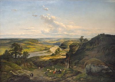 (П) Жан-Батист де Йонге (1785 — 1844) - Европейский пейзаж. первая четверть XIX в. Доска, масло 