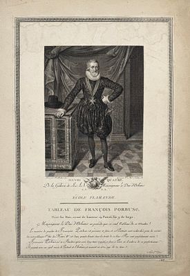 (М) Гравер Пьер Александр Тардьё (1756-1844) по оригиналу Франса Пурбуса Младшего (1569-1622) - Пор 