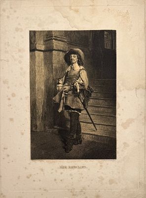 (М) С оригинала Мейссонье, Жан Луи Эрнеста (1815-1891) - Кавалер. XIX в. Бумага, гелиогравюра. 31 
